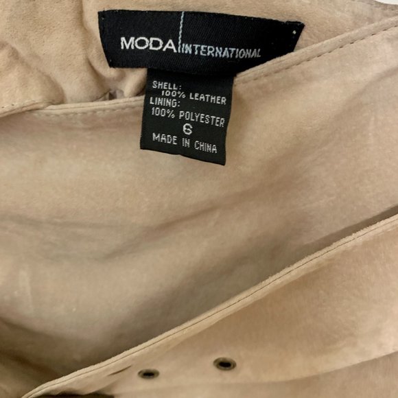 Tan Leather Mini Skirt - Picture 3 of 3